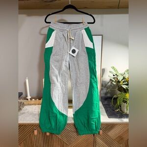 NWT CP Colorblock Drawstring Jogger Pants in Gray, Green & White